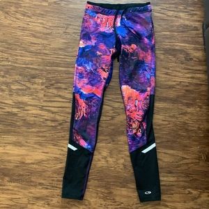 Champion Purple Pink Orange Abstract Print Leggings